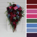 Jewel Tone Faux Bridal Bouquet with Cascading Flowers