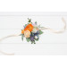 Colorful Wedding Flower Bracelet in Peach, Dusty Blue, Ivory & Orange