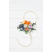 Colorful Wedding Flower Bracelet in Peach, Dusty Blue, Ivory & Orange