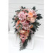 Romantic Cascading Wedding Bouquet in Dusty Rose, Blush Pink & Peach