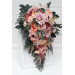 Romantic Cascading Wedding Bouquet in Dusty Rose, Blush Pink & Peach