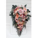 Romantic Cascading Wedding Bouquet in Dusty Rose, Blush Pink & Peach