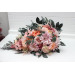 Romantic Cascading Wedding Bouquet in Dusty Rose, Blush Pink & Peach