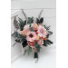 Romantic Cascading Wedding Bouquet in Dusty Rose, Blush Pink & Peach