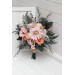 Romantic Cascading Wedding Bouquet in Dusty Rose, Blush Pink & Peach