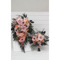 Romantic Cascading Wedding Bouquet in Dusty Rose, Blush Pink & Peach