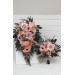Romantic Cascading Wedding Bouquet in Dusty Rose, Blush Pink & Peach