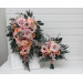Romantic Cascading Wedding Bouquet in Dusty Rose, Blush Pink & Peach