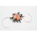 Romantic Wedding Flower Bracelet in Dusty Rose, Blush Pink & Peach