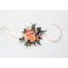 Romantic Wedding Flower Bracelet in Dusty Rose, Blush Pink & Peach