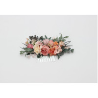 Dusty Rose, Blush Pink & Peach Hair Comb 5500