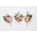 Romantic Groom Boutonniere in Dusty Rose, Blush Pink & Peach