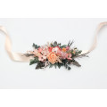 Romantic Wedding Flower Belt in Dusty Rose, Blush Pink & Peach