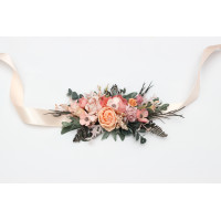 Dusty Rose, Blush Pink & Peach Floral Sash Belt  5500