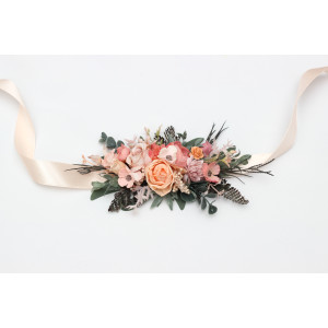 Dusty Rose, Blush Pink & Peach Floral Sash Belt 5500 Dusty Rose, Blush Pink & Peach Floral Sash Belt 5500