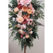 Romantic Faux Floral Arch Arrangements in Dusty Rose, Blush Pink & Peach