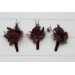 Moody Wedding Boutonniere with Burgundy and Deep Purple Flowers