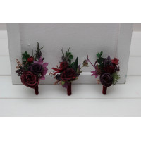 Burgundy, Deep Purple & Forest Green Boutonniere 5497