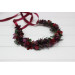 Moody Wedding Floral Crown with Dark Burgundy Flowers