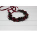 Moody Wedding Floral Crown with Dark Burgundy Flowers