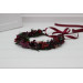 Moody Wedding Floral Crown with Dark Burgundy Flowers