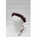 Moody Wedding Floral Crown with Dark Burgundy Flowers