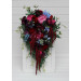 Jewel Tone Faux Bridal Bouquet with Cascading Flowers