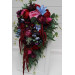 Jewel Tone Faux Bridal Bouquet with Cascading Flowers