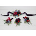 Jewel Tone Wedding Wrist Corsage in Red, Pink & Purple