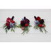 Jewel Tone Wedding Boutonniere in Red, Pink & Purple