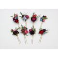 Jewel Tone Wedding Hair Pins in Red, Pink & Purple