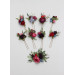 Jewel Tone Wedding Hair Pins in Red, Pink & Purple