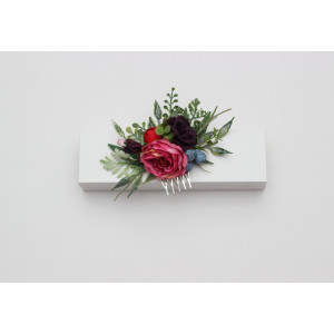 Red, Pink & Purple Mini Floral Hair Comb 5499
