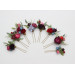 Jewel Tone Wedding Hair Pins in Red, Pink & Purple
