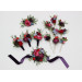 Jewel Tone Wedding Boutonniere in Red, Pink & Purple