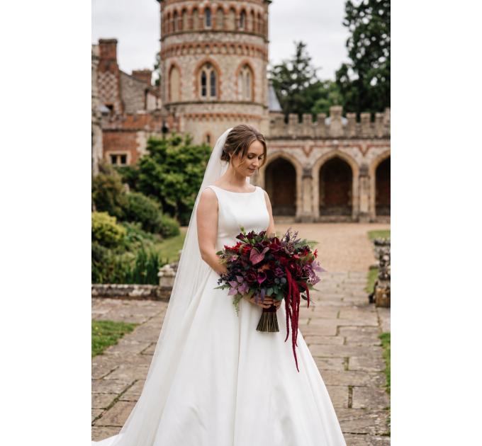 Moody Wedding Bouquets in Burgundy, Deep Purple & Forest Green