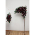 Moody Wedding Arch Arrangements in Burgundy, Deep Purple & Forest Green