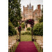 Moody Wedding Arch Arrangements in Burgundy, Deep Purple & Forest Green