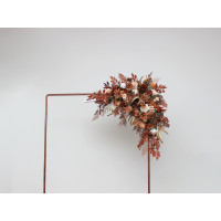  Flower arch arrangement in cinnamon terracotta ivory colors.  Arbor flowers. Floral archway. Faux flowers for wedding arch. 0510