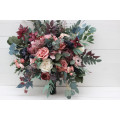 Wedding Bouquets in Navy Blue, Dusty Rose & Mauve | Cascading Bridal & Bridesmaid Faux Bouquets