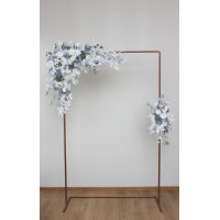  Flower arch arrangement in dusty blue white colors.  Arbor flowers. Floral archway. Faux flowers for wedding arch. 5015