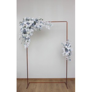  Flower arch arrangement in dusty blue white colors.  Arbor flowers. Floral archway. Faux flowers for wedding arch. 5015