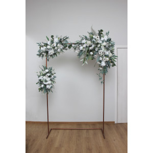  Flower arch arrangement in white color.  Arbor flowers. Floral archway. Faux flowers for wedding arch. 5013