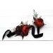 Wedding boutonniere and wrist corsage  in Halloween color scheme. Flower accessories. 5014