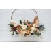 Flower hoop orange rust peach colors. Alternative bridesmaid bouquet. 5017