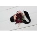  Wedding boutonniere and wrist corsage  in purple burgundy beige black color scheme. Flower accessories. 5016