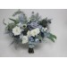 Wedding bouquet in dusty blue white colors. Bridal bouquet. Faux bouquet. Bridesmaid bouquet. 5015-1