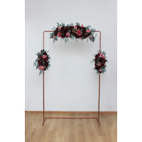  Flower arch arrangement in  burgundy black pink  colors.  Arbor flowers. Floral archway. Faux flowers for wedding arch. 5020