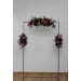  Flower arch arrangement in  burgundy black pink  colors.  Arbor flowers. Floral archway. Faux flowers for wedding arch. 5020