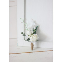  Wedding boutonnieres and wrist corsage  in white color scheme. Flower accessories. 5021